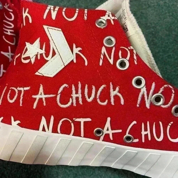 Converse Men UNT1TL3D High Top Sneaker Shoe 10 White Red Canvas Not a Chuck NEW - Picture 6 of 14